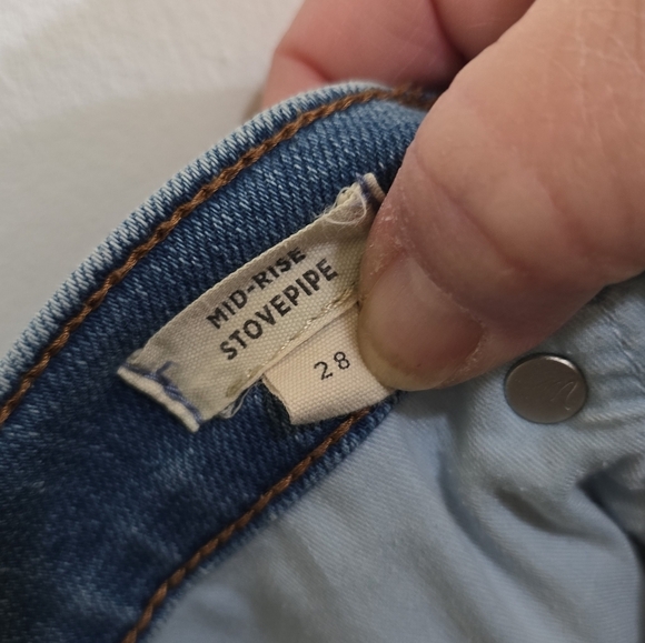 Madewell Mid-rise Stovepipe Jeans In Medium Wash 28 Skyford Wash - Picture 7 of 9
